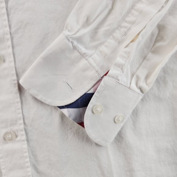 Paul & Shark Cotton Graphic Print Button-Down Medium White Shirt Men Long Sleeve - Picture 7 of 16